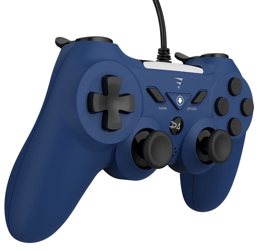 VoltEdge CX40 Mando Gaming Midnight Blue con Vibración Dual y Función Turbo | Compatible con PS4, PS3 y PC | Diseño Ergonómico y Cable de 2 Metros VoltEdge CX40 Mando Gaming Midnight Blue con Vibración Dual y Función Turbo | Compatible con PS4, PS3 y PC | Diseño Ergonómico y Cable de 2 Metros